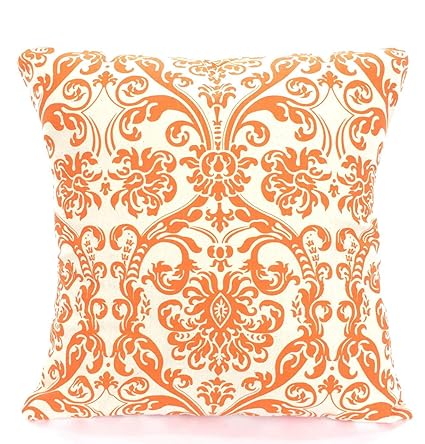 Amazon Com King65irginia Orange Cream Damask Decorative Throw
