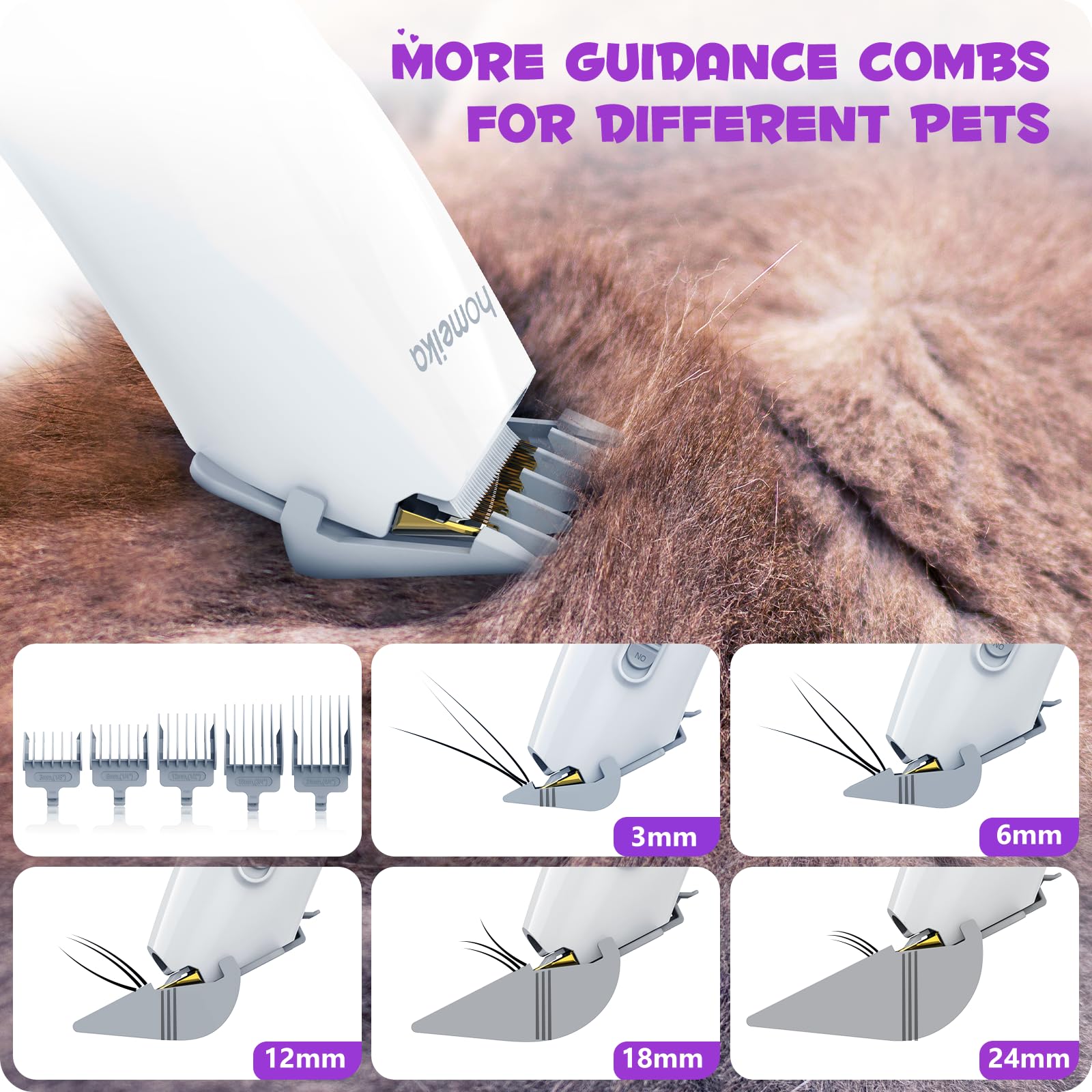 Homeika Dog Grooming Kit & Vacuum, 3L Pet Grooming Vacuum 99 Pet Hair