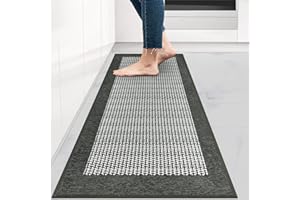Collive Kitchen Runner Rugs Non Skid Washable 20"x47" Absorbent Grey Kitchen Mat for Floor Kitchen Sink Mat Farmhouse Kitchen Runner Rug Kitchen Standing Mats for Bathroom,Laundry Room