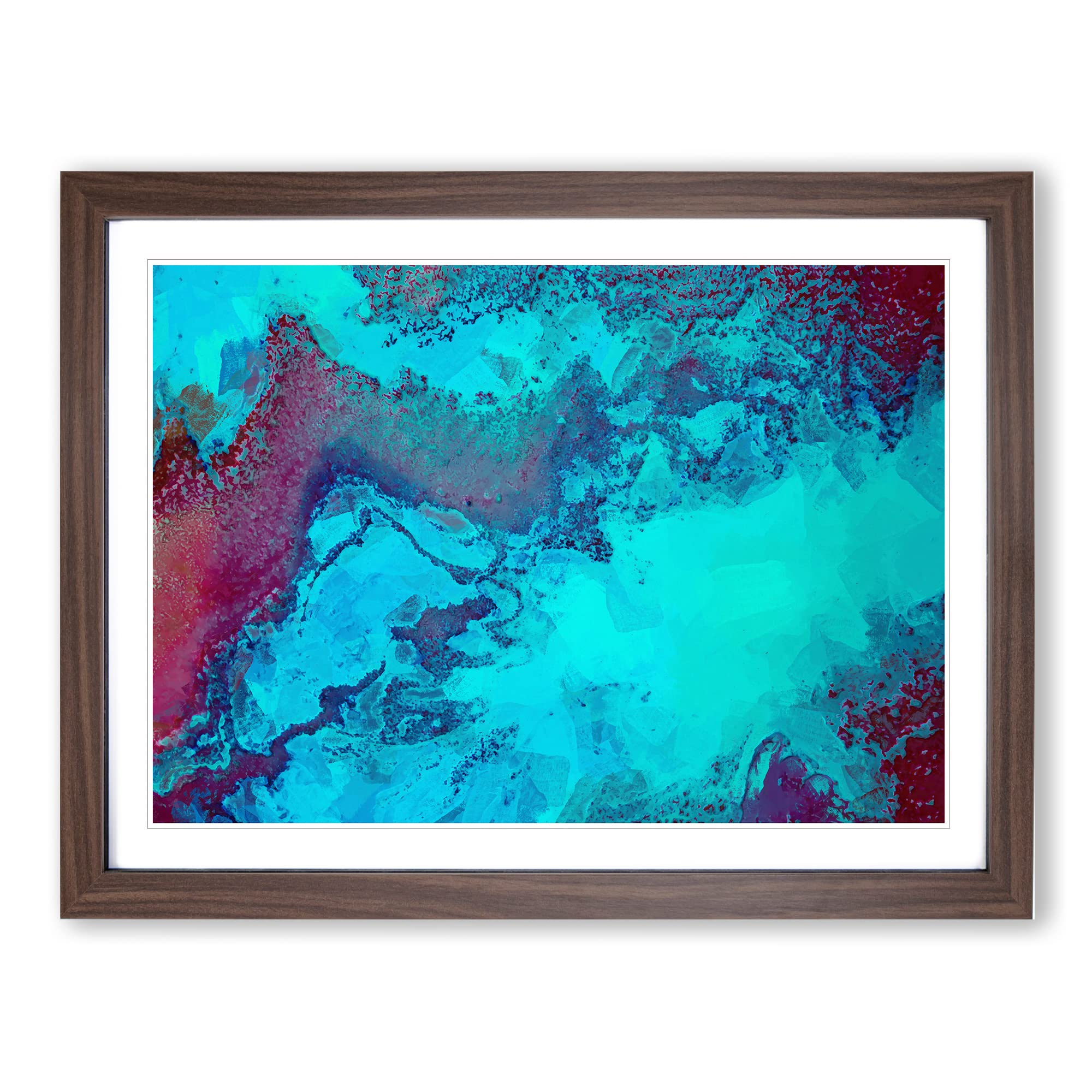 Endless Kiss In Abstract Modern Art Framed Wall Art Print, Ready to Hang Picture for Living Room Bedroom Home Office Décor, Walnut A4 (34 x 25 cm)