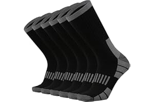 RedHero Men's Cotton Heavy Thick Full Cushion Crew Socks Moisture Wicking Control Thermal Winter Athletic Steel Toe Work Boot