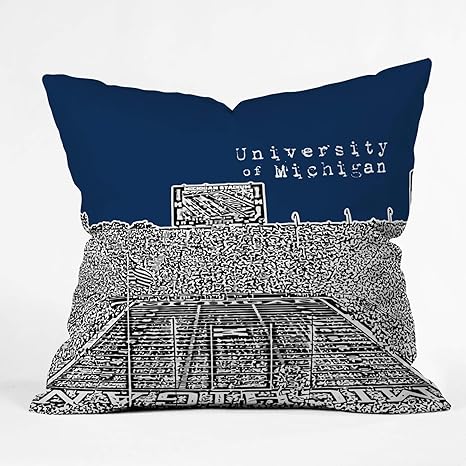 Amazon Com University Of Michigan Navy Throw Pillow Covers Home