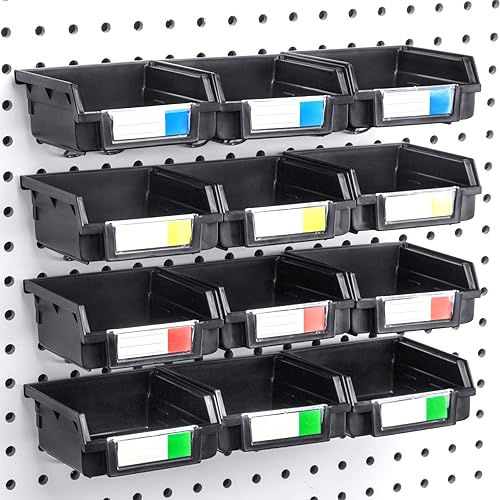 G.CORE 2 Pack Pegboard Baskets, Black Metal Shelves Hooks