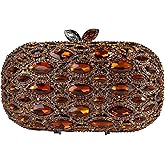 TYQVRVZ Women Elegant Rhinestone Evening Bag Oval Diamond Handbag Sparkling Crystal Crossbody Bag for Wedding Party Prom