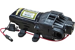 Fimco 5275087 High Flo 12 Volt Diaphragm Sprayer Pump 60 PSI Max 2.1 GPM 8 Amps Demand Switch Roundup Ready No Flammable Or Combustible Fluids with Internal Fan Cools Pump Up To 50% During Operations