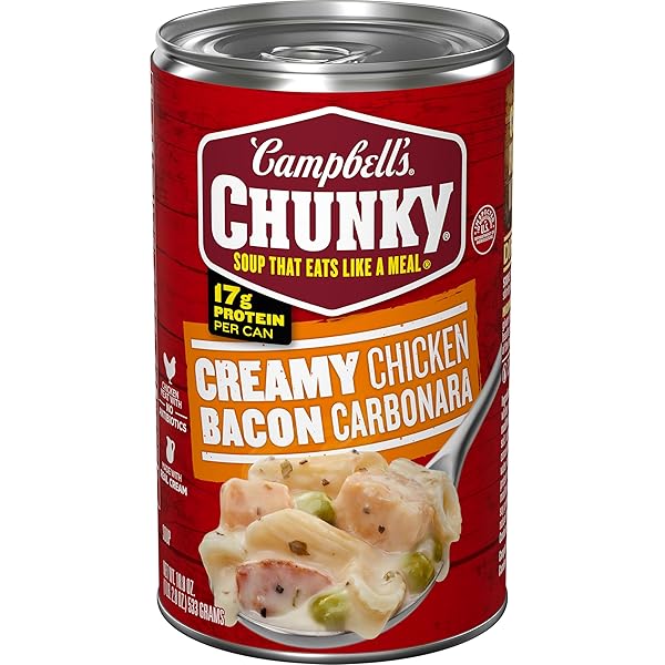 CAMPBELL’S CHUNKY CREAMY CHICKEN BACON CARBONARA SOUP, 18.8...