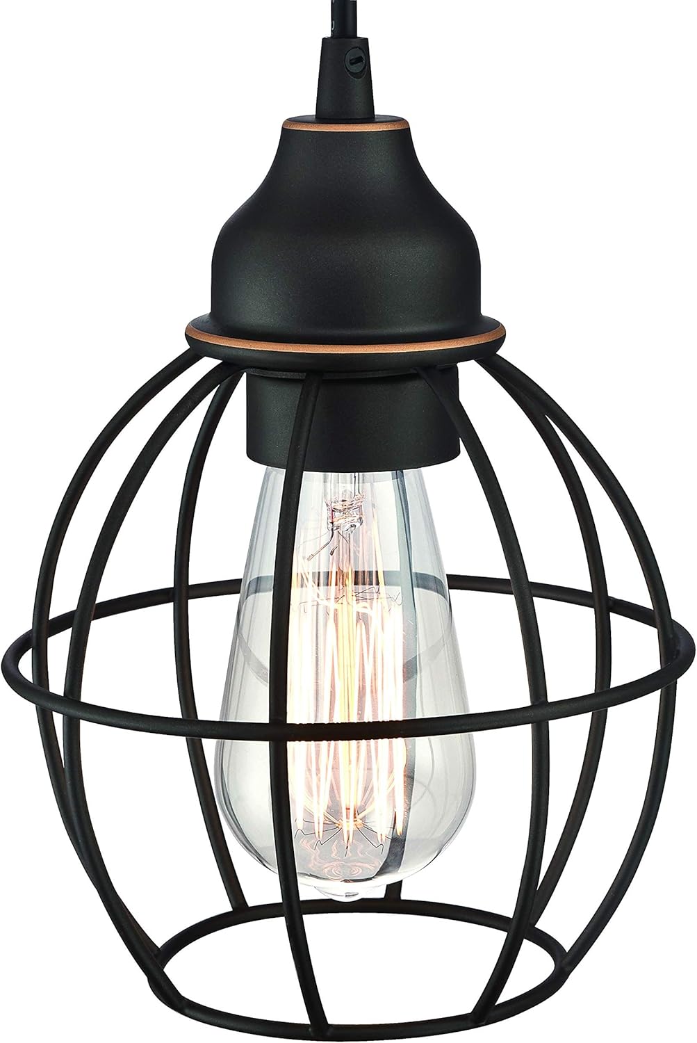 WISBEAM Pendant Lighting Fixture with Oil Rubbed Bronze Finish, Hanging Lights with One Medium Base Max. 60 Watts, ETL Rated, Bulbs not Included, 2-Pack - - 