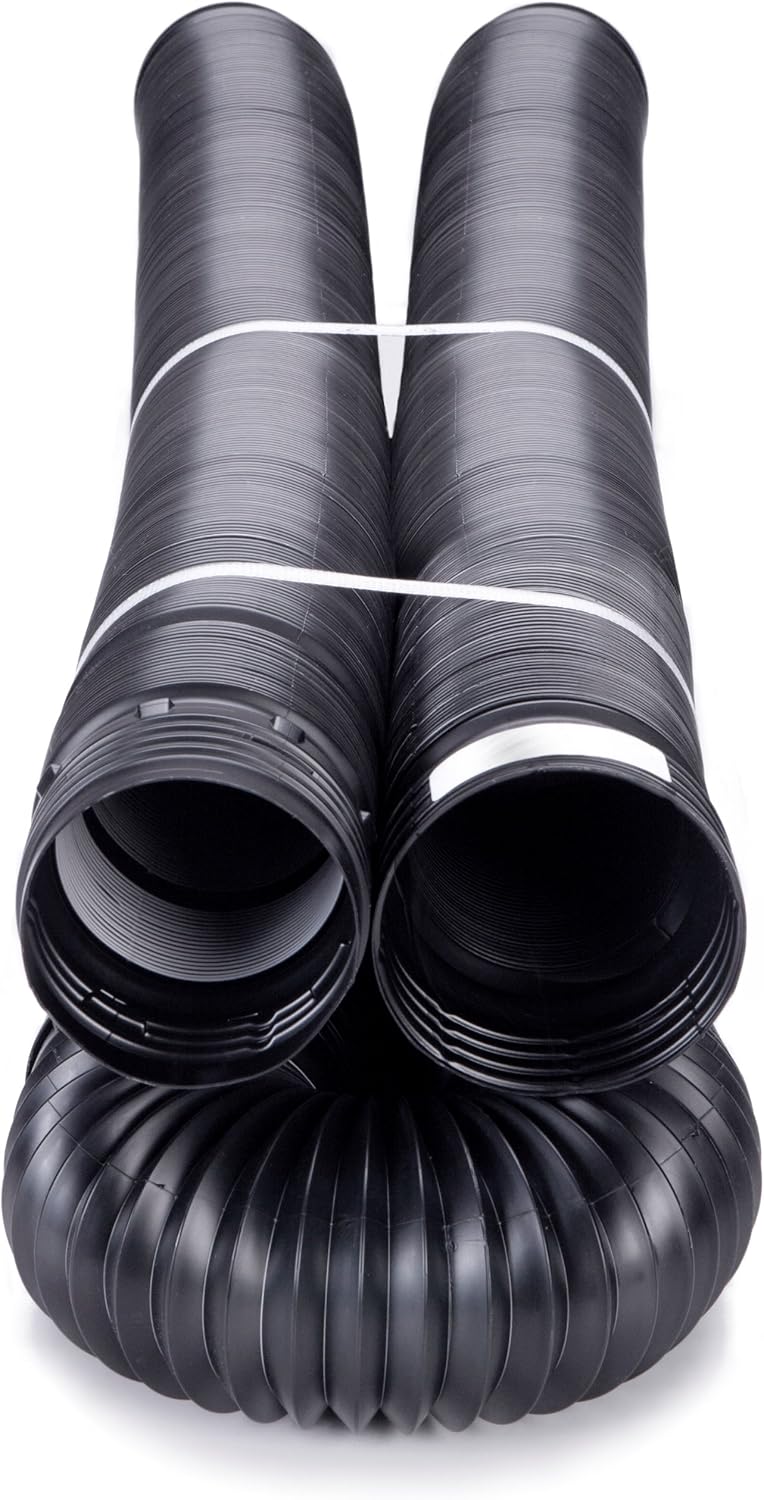 Flex-Drain 51110 Flexible/Expandable Landscaping Drain Pipe, Solid, 4-Inch by 25-Feet: Garden & Outdoor