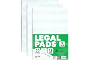 E-CLIPS USA Graph Paper Pad, Graph Paper Notebook, 4 x 4 An Inch Quad Ruled Graph Paper Pad, Graph Paper Pads 8.5 x 11, Drafting Paper, 50 Sheets Per Pad (3 Pack)