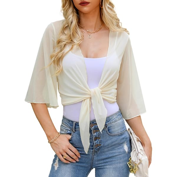 Women's Tie-Front Knit Top – Short Sleeve Rayon/Spandex Shirt, Wrinkle-Free & Comfortable - View #6