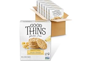 Good Thins Three Cheese Rice & Cheese Snacks Gluten Free Crackers, Bulk Snack Crackers, 6 - 3.5 oz Boxes