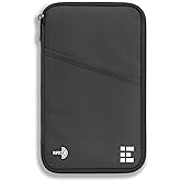 Zero Grid Family Passport Holder for Up to 6 Passports, Large Travel Document Organizer Wallet with 7 RFID Blocking Sleeves for Anti-Theft Protection - Shadow Grey