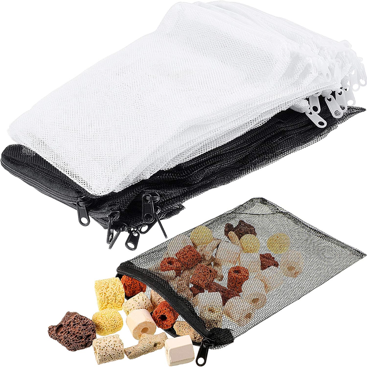 40 Pieces Mesh Aquarium Filter Bag Mesh Filter Media Bags