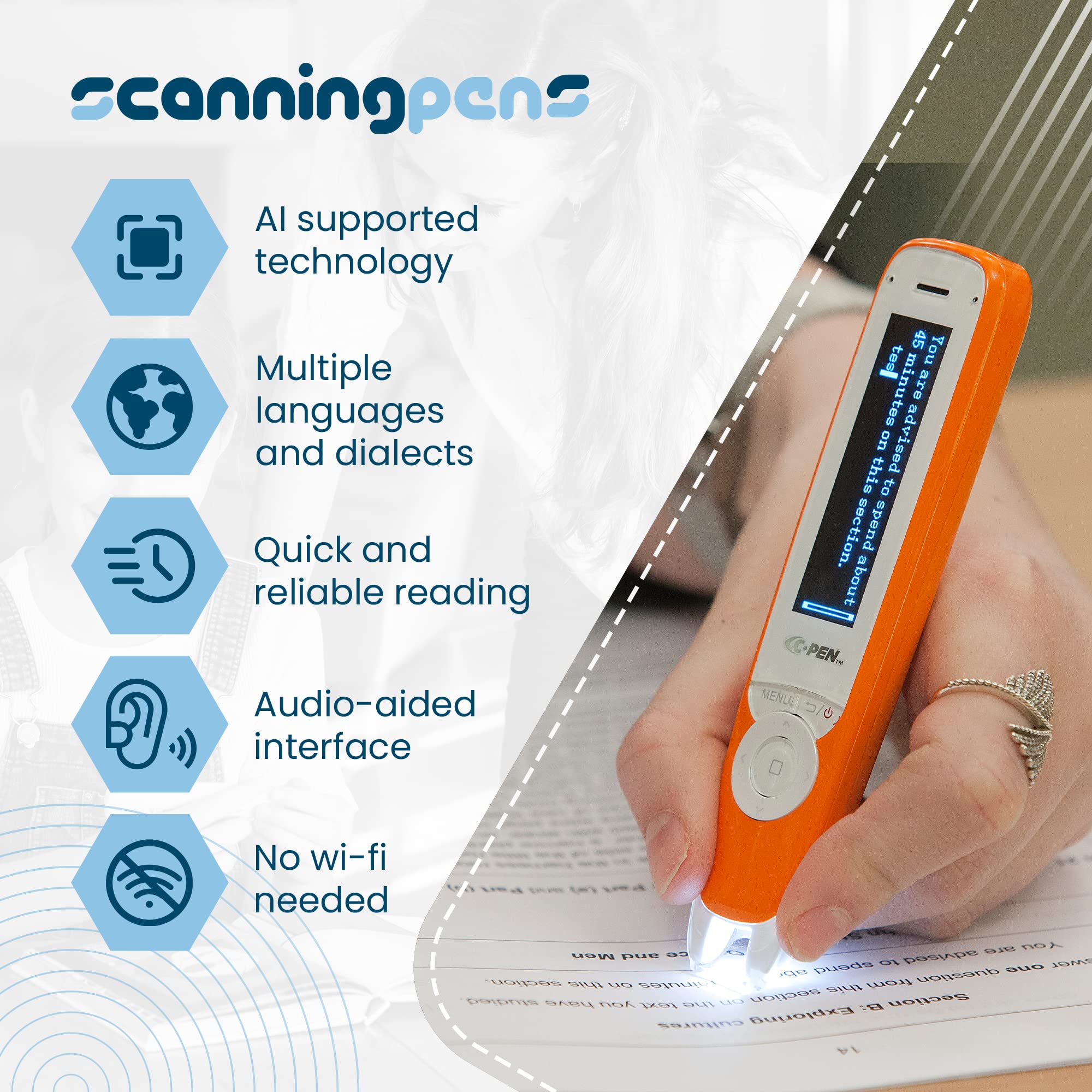 C-Pen Text to Speech Exam Reader 2 - OCR Text to Speech Scanning Device for Tests, Reading & Literacy | 10+ Languages | Assistive Tool for Dyslexia & Learning Differences for Tests | Windows & Mac