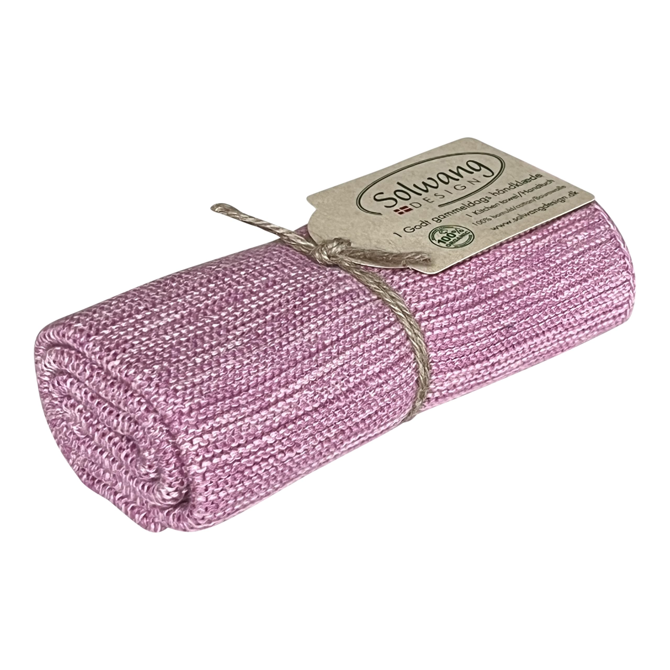 Solwang 100% Certified Organic Cotton Made in India | Danish Design Kitchen/Hand Towel (Organic Rose Melange)