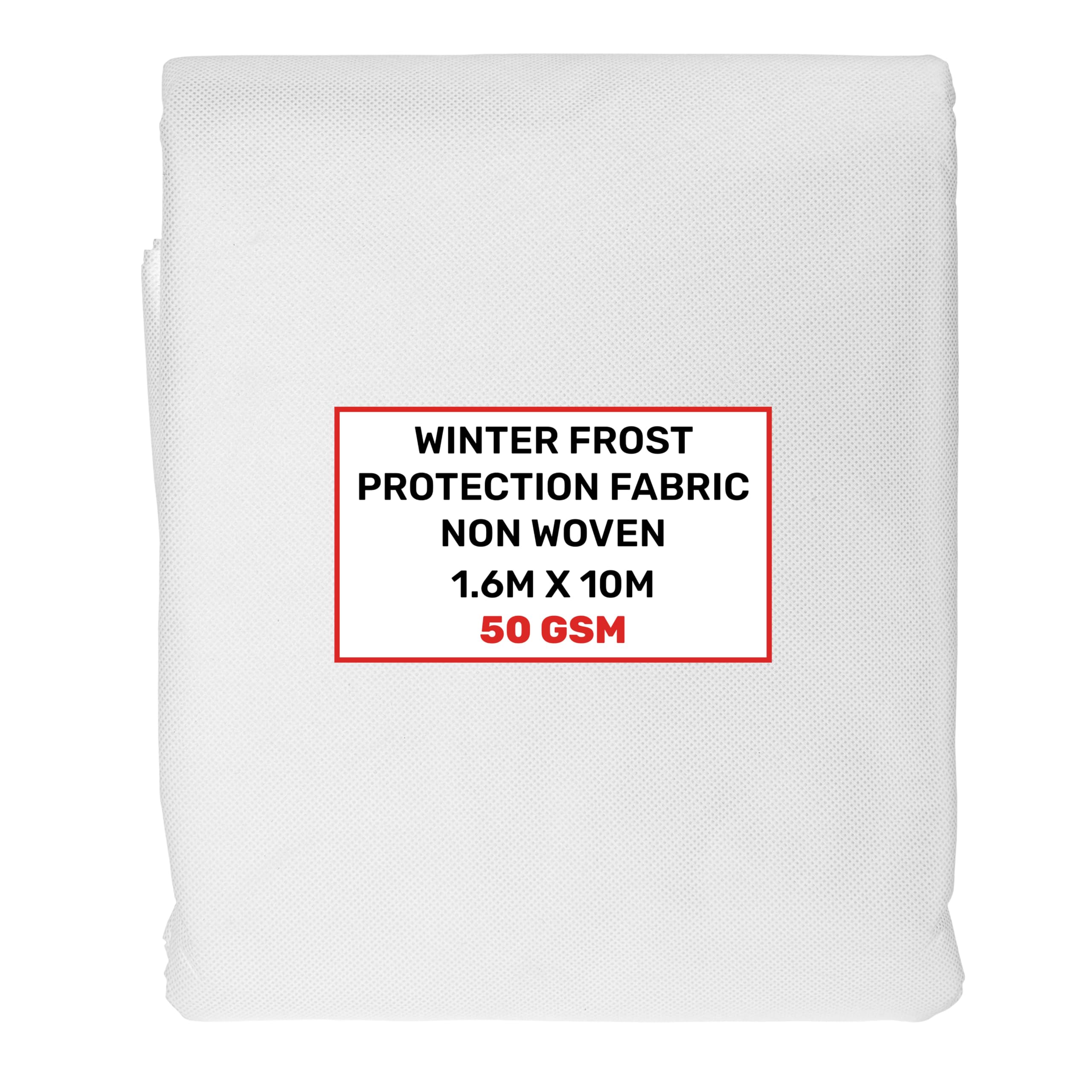 Bradas Heavy duty (50gsm) plant protection fleece fabric,PROTECTS against wind rain, frost sun and pests White (1.6m x 10m, White) REUSABLE & WASHABLE