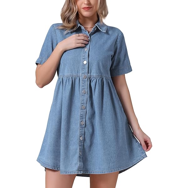 Umgee Women's Sleeveless Denim Frayed Button Up Dress (Large, Light, l) at  Amazon Women's Clothing store