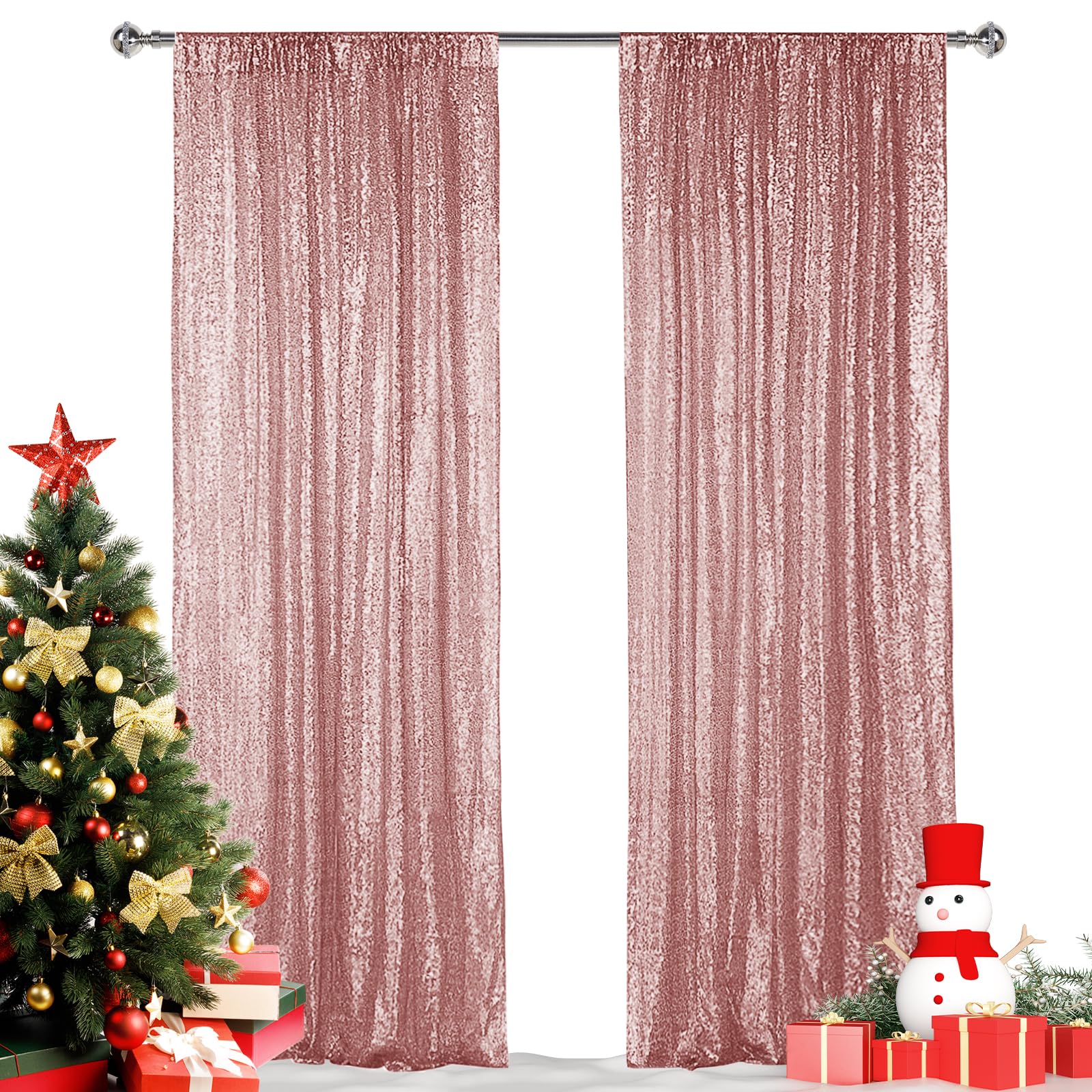 Shiny Blue Sequin Backdrop Curtain 1PCS 4.3ftx6.6FT Glitter Backdrop Curtain For Party Christmas Wedding Birthday Party Decoration Supplies