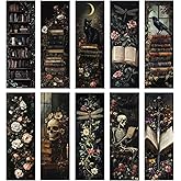 Wxiben Dark Academia Bookmarks for Women - 100 Pcs Gothic Flower Book Mark Retro Aesthetic Bookmark Skull Dragonfly Plants Page Marker Clip Gift for Book Lovers Students Teachers Bookish Reading