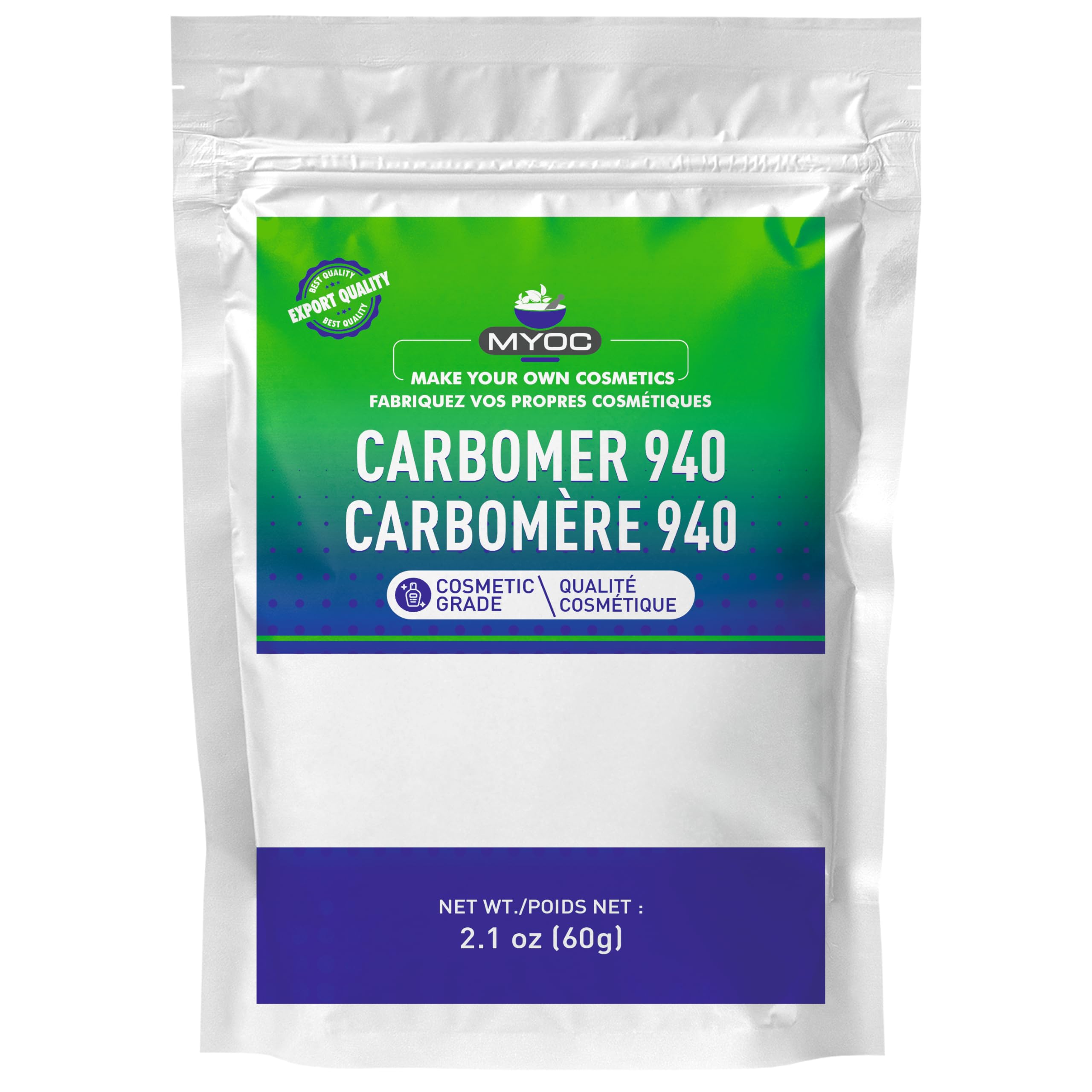 Myoc Carbomer 940 powder(60gm) PH sensitive, gel thickener, viscosity enhancer, stabilizer | Hand sanitizer, gels, Cream, lotions, hydrogel mask, Cosmetics