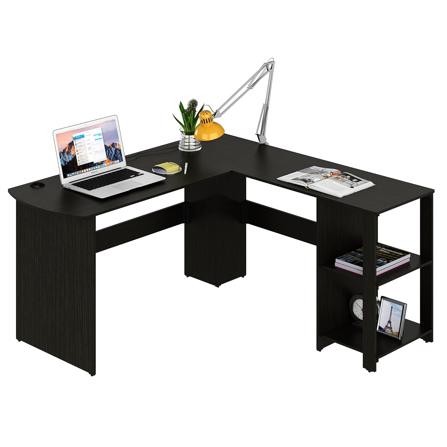 Home Espresso OD0021Z SHW LShaped Home Office Wood Corner Desk Home & Kitchen