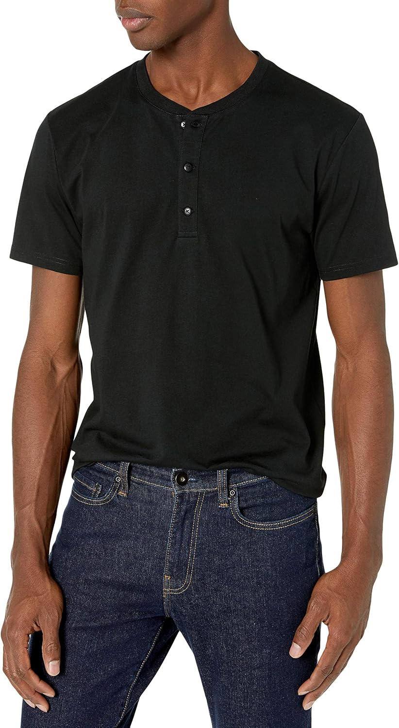  Brand - Goodthreads Men's Cotton Short-Sleeve Henley: Clothing