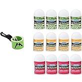 Lip Naturals Assorted Mini Lip Balms with Sunscreen (SPF-15) & Keychain - 12 Count, 3 Flavors: Tea Tree Mint, Vanilla Bean, Bing Cherry (0.10oz/3g Each) - Made in USA
