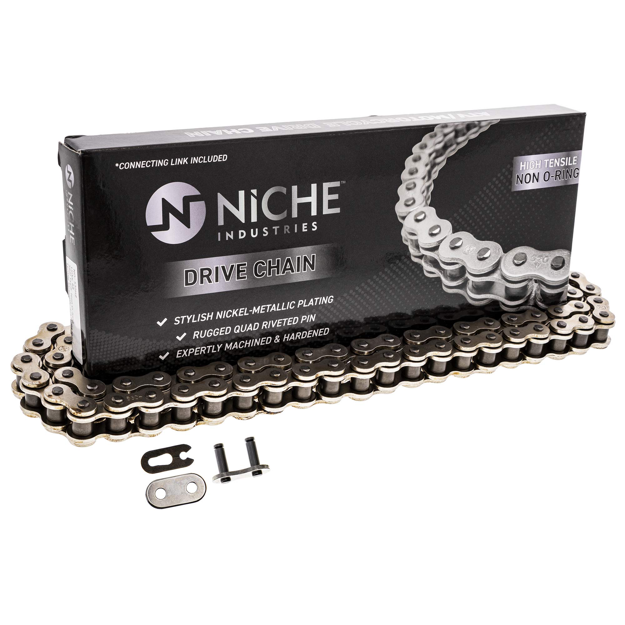 NICHE 530 Drive Chain 100 Links Standard Non O-Ring with Connecting Master Link