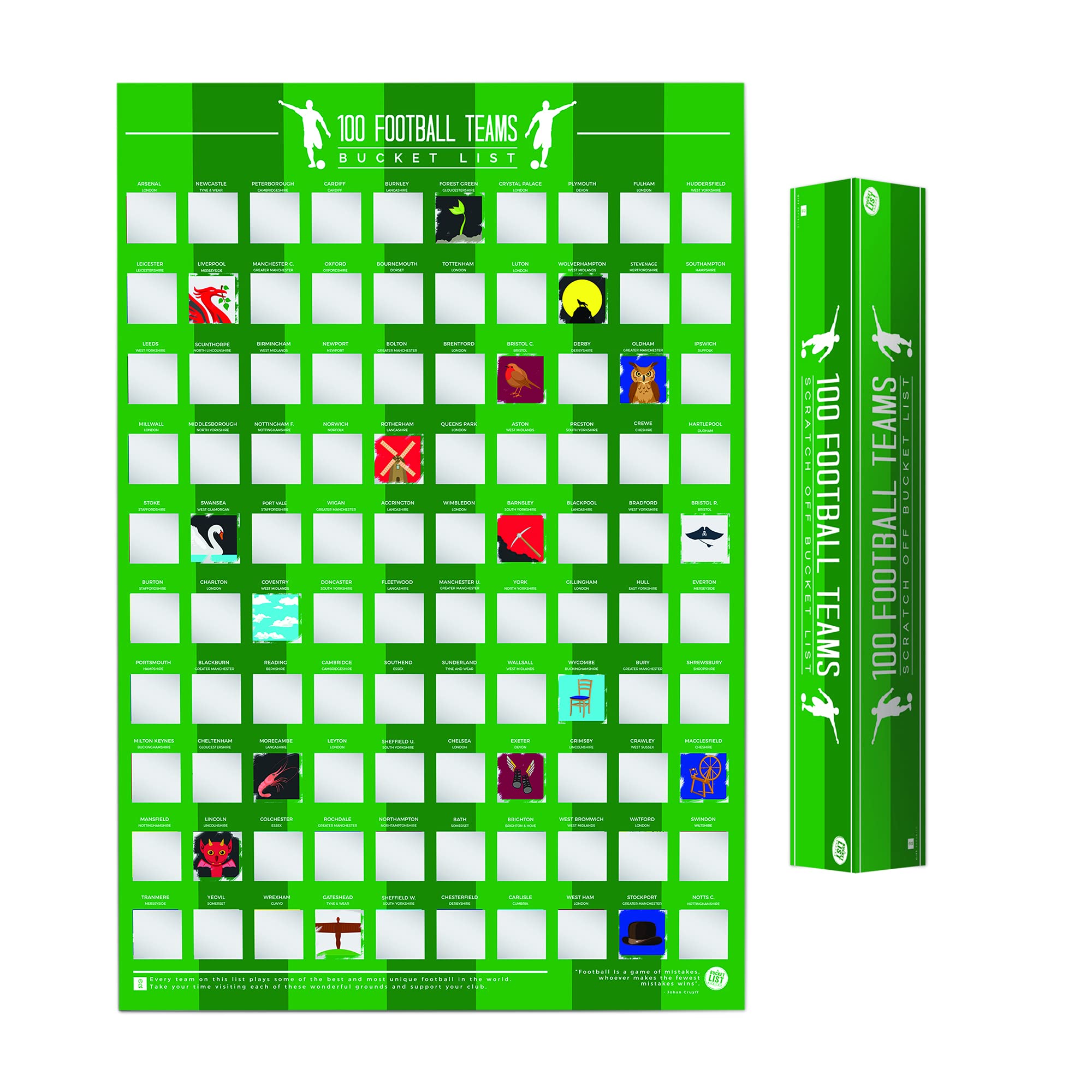 Gift Republic 100 Football Teams Bucket List, Green, N Applicable