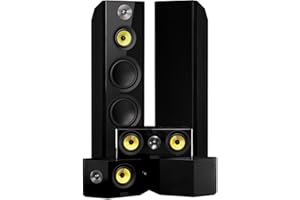 Fluance Signature HiFi Surround Sound Home Theater 5.0 Channel Speaker System Including 3-Way Floorstanding Towers, Center Ch