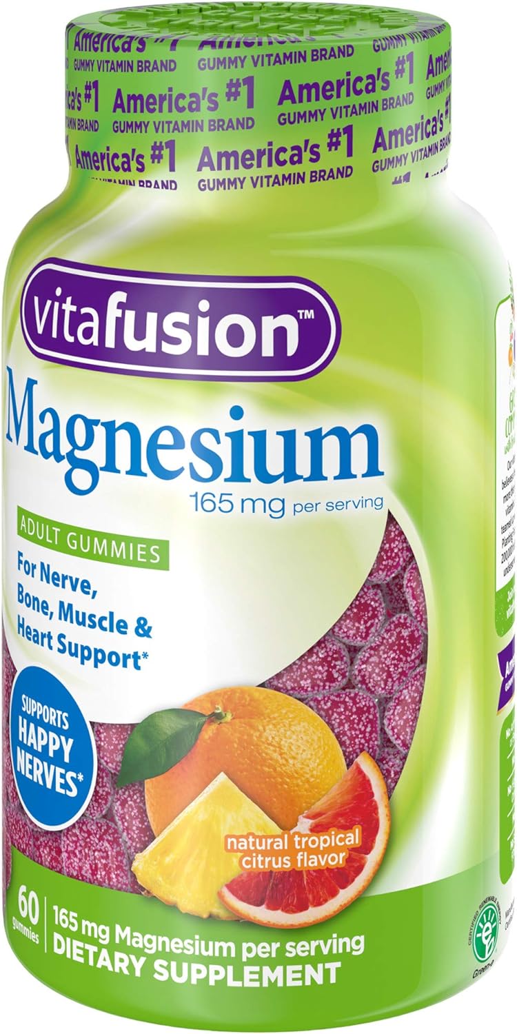 Magnesium Gummy Supplement, 60ct, Citrus: Health & Personal Care