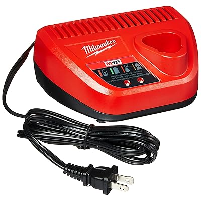 MILWAUKEE'S Genuine OEM 48-59-2401 M12 Lithium Ion 12 Volt Battery Charger w/LED Indicating, Red