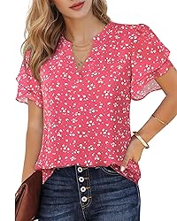 Women's Short Sleeve Tops, Pink Blouses for Women