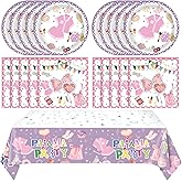 41Pcs Pajama Party Decorations Tableware Set Sleepover Party Supplies For Girls Include Pajama Plates Napkins Tablecloth丨Girls Slumber Party Spa Party Bachelorette Party Birthday Party Decor,Serve 20