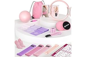 NANATI Pilates Kit 18PCS, Pilates Essentials Kit for Women Home Workouts, Pilates Equipment with 14.5" Pilates Ring and Ball,