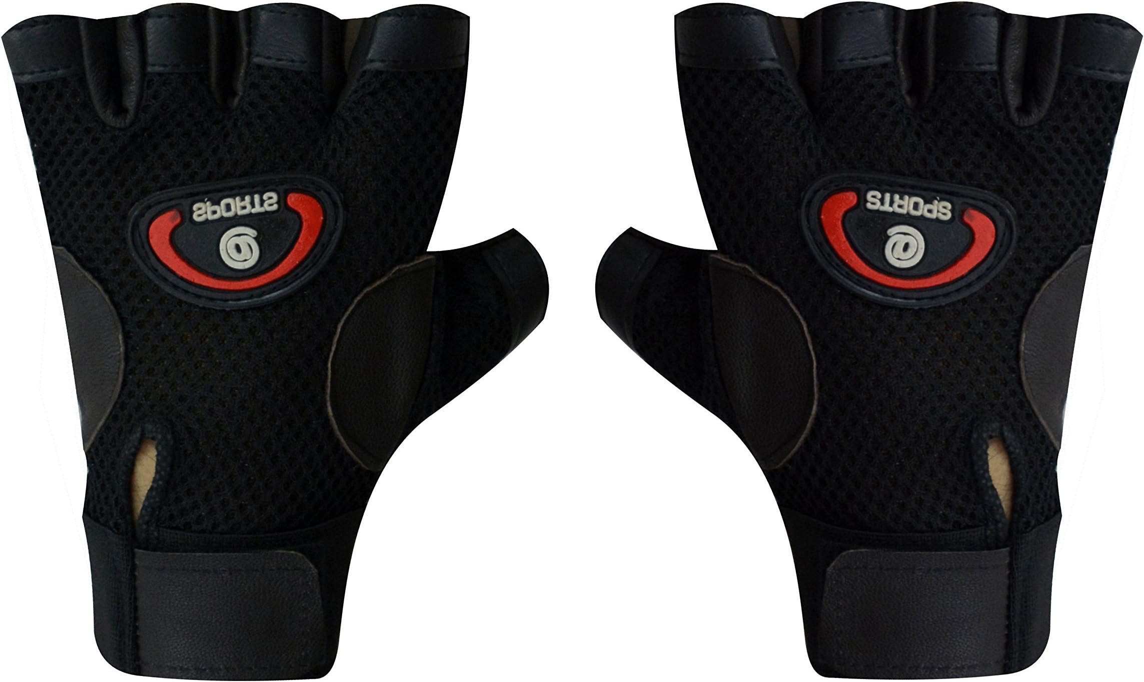 Sports 101 X-Power Leather Fitness Gloves, Free Size (Black)
