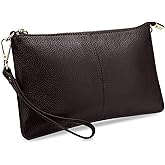 YALUXE Genuine Leather Wristlet Handbags Purses Cell Phone Pocket Clutch Wallet Crossbody Bags for Women