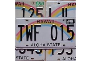 GENERIC Authentic License Plates - All 50 States + Territories License Plate Tags in Good Condition, Great for Decoration, Art Projects, Garages, Unique Gifts, Man Caves. (Hawaii)