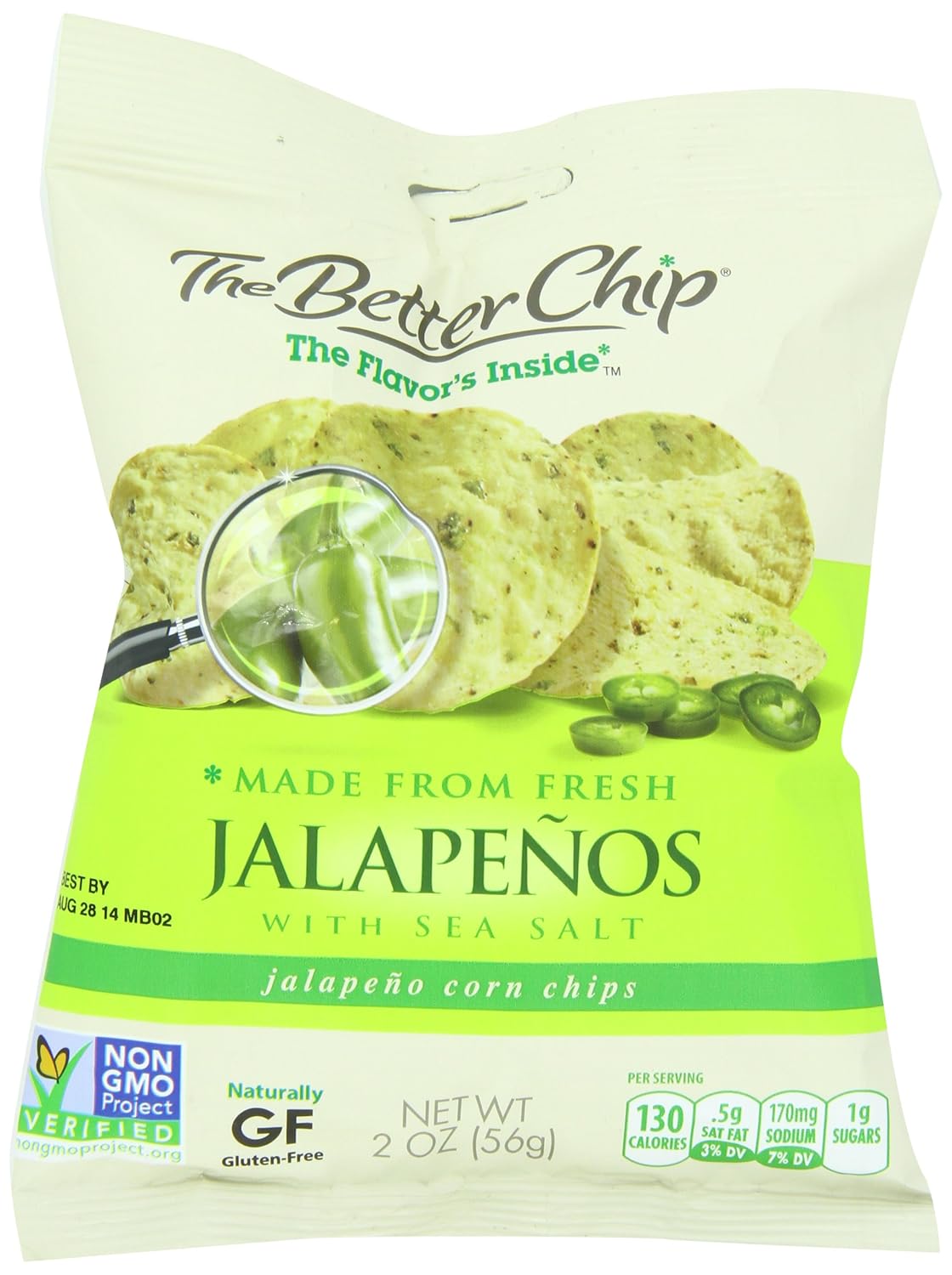 The Better Chip Tortilla Chips, Jalapeno and Sea Salt, 2