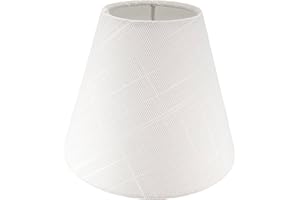 MERIVILLE Single White Linen Chandelier Lamp Shades, Designed for Candelabra Bulbs with Easy Clip-On Fitter, 3" X 6" X 5"