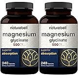 NatureBell Magnesium Glycinate 500mg, 480 Capsules
