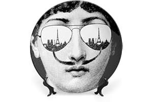 GETLF Lina Cavalieri Plate, Wall Decorative Plate, Mysterious Face Plate Wall Hanging Decoration,Including Bracket and Special Spring Hook,S3,8inch