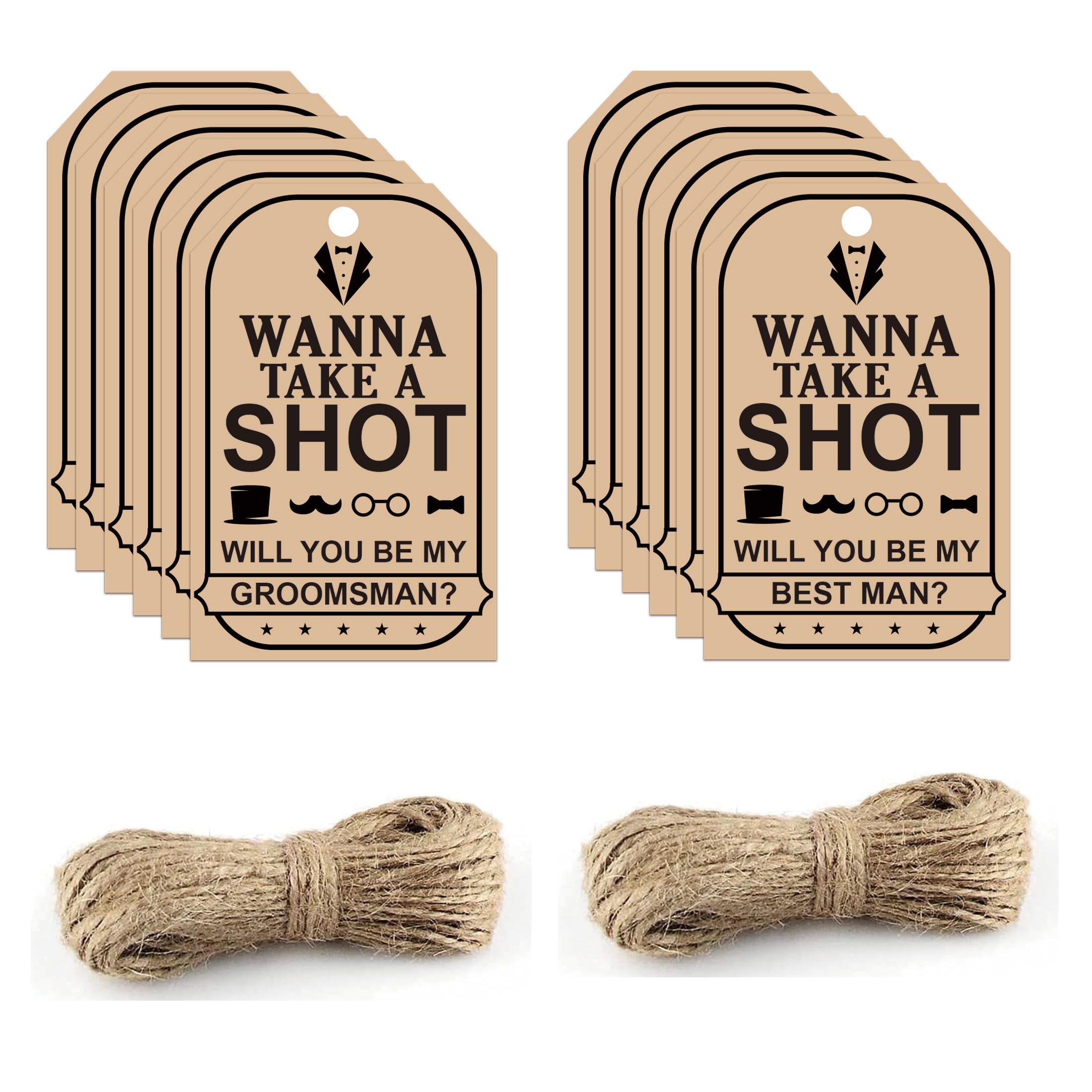 View 1 of 10 Sets Groomsmen Proposal Cards 8 Will You Be My Groomsman Cards, 2 Will You Be My Best Man Proposal Gifts - 2x3.5inch Take Shot Tag Wedding Groomsmen Gifts