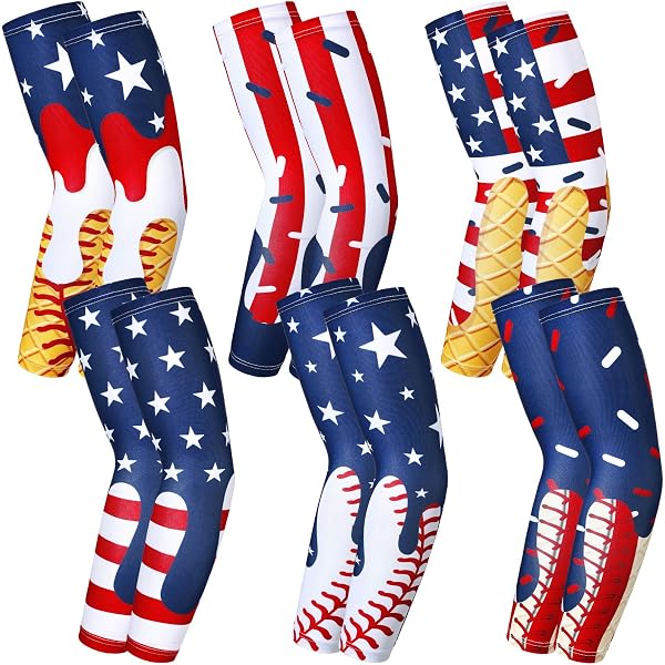 Lot De 2 Manchons De Baseball USA Drip Sprinkles – Manches De Compression Multicolores