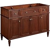 Signature Hardware 951625-RUMB Elmdale 48" Single Vanity Set with Mahogany Cabinet, Quartz Vanity Top, and Rectangular Sink -