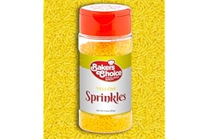 BAKER'S CHOICE Bakers Choice Yellow Sprinkles for Baking - Jimmies Sprinkles for Ice Cream Toppings - Dairy Free, Kosher 2.8 oz.
