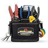 MagnoGrip 9-Pocket Magnetic Tool Pouch – Heavy-Duty 1680D Ballistic Polyester, Durable and Water-Resistant Tool Belt Pouch with Magnetic Storage for Carpenters, Electricians & DIY Enthusiasts - Black.