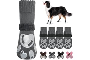 BEAUTYZOO Dog Socks, Non Slip Dog Socks to Prevent Licking Paws -Dog Shoes for Hot/Cold Pavement, Dogs Boots & Paw Protectors, Doggie Booties for Hardwood Floors, Small Medium Large Senior Dogs
