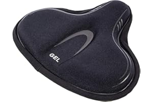 YBEKI Wide Gel Bike Seat Cover for Peloton/Spin Bikes - 2cm Cooling Gel & Memory Foam Cushion | Non-Slip Base & Airflow Vents | Fits 8.5-10" Wide Saddles (YOSUDA/Echelon/Schwinn Compatible)