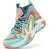 VITUOFLY Kids Basketball Shoes Boys Air Cushion Sneakers Girls Mid Top School Hoops Shoes Non-Slip Outdoor Sports Running Gym Comfortable Durable Little Kid/Big Kid